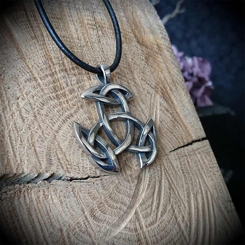 Collier Pendentif Noeud Celtique Entrelacs En Acier Viking Triquetra